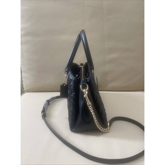 NWT Coach Quilted Leather Mini Sage Satchel F30650 Black Crossbody Bag - Picture 3 of 9